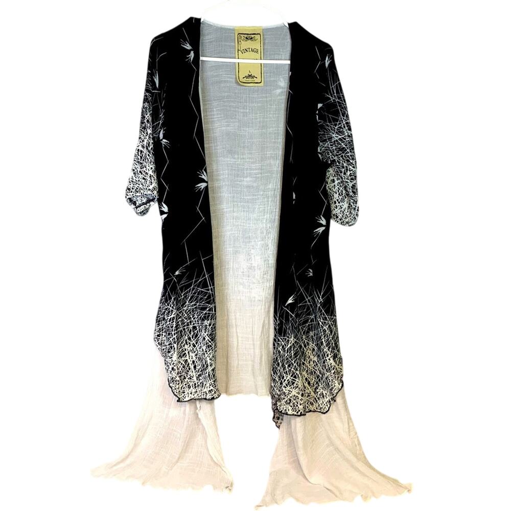 Vintage Concept Whimsigoth Black & White Light Jacket Size Large 1126